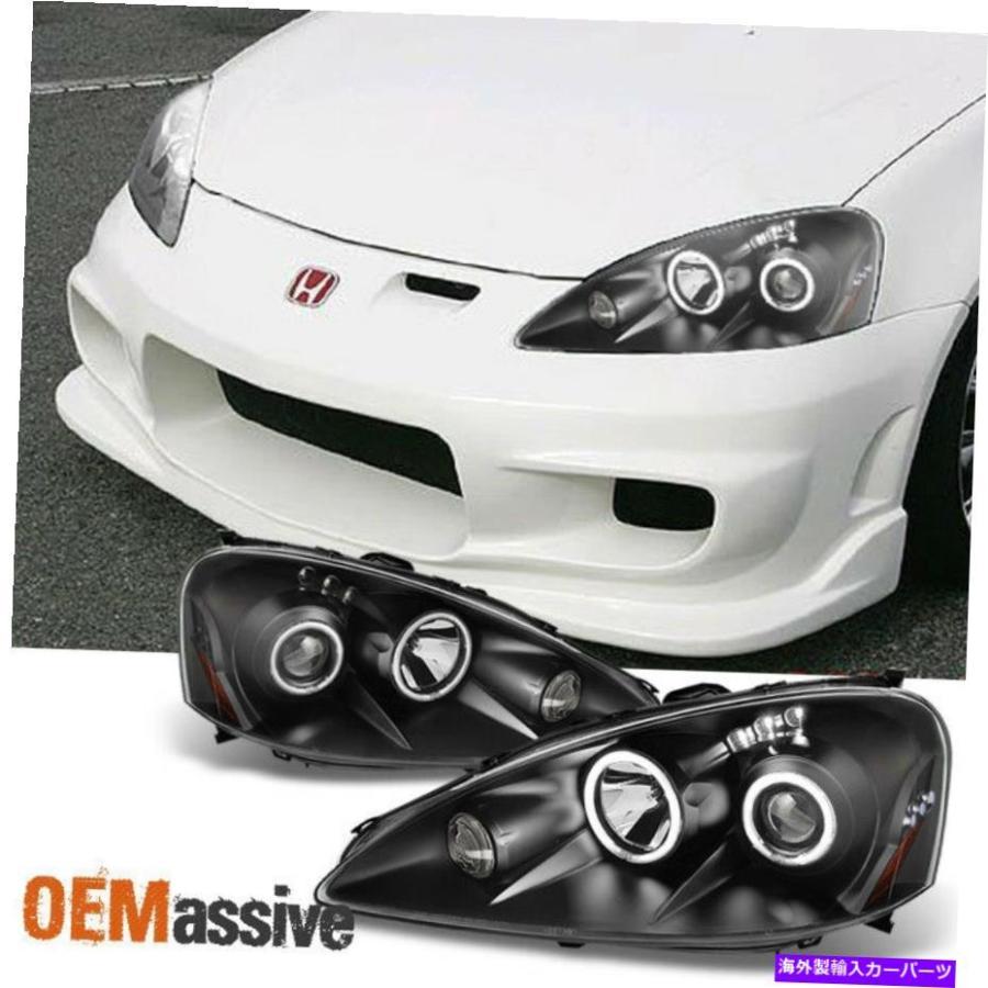 13【新品未使用】RSXプロジェクターヘッドライト/183416571152 USヘッドライト FIT 2005 2006 Acura RSX Integra DC5 Black CCFL Halo