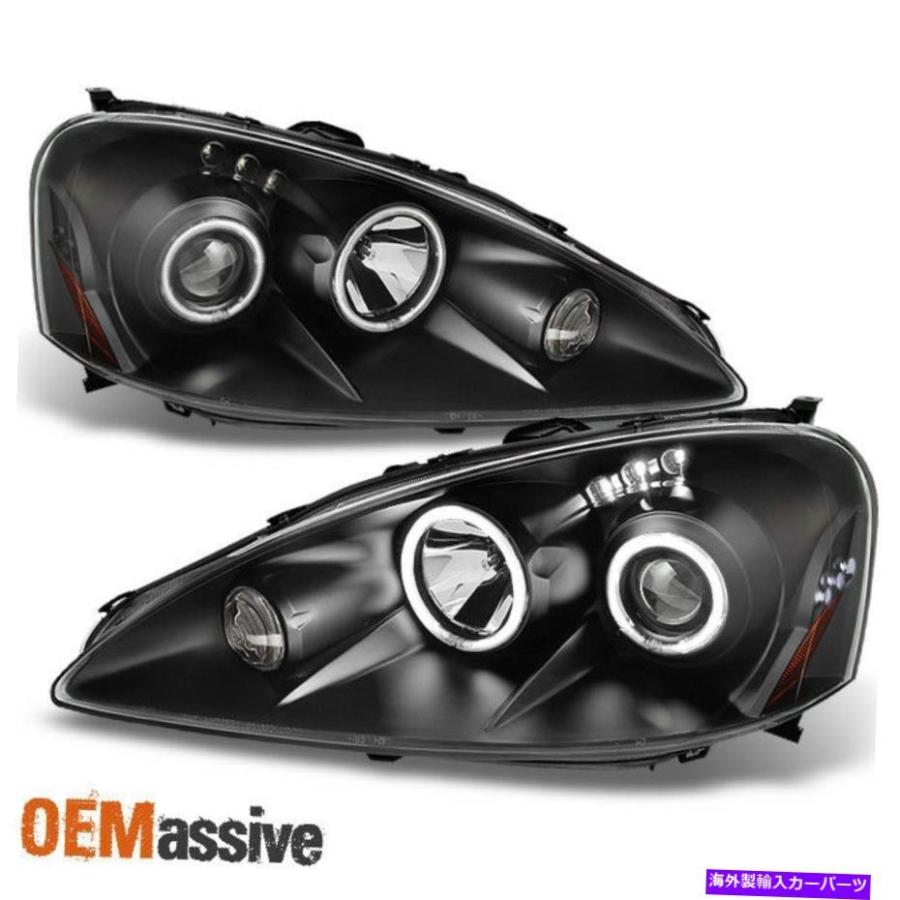 13【新品未使用】RSXプロジェクターヘッドライト/183416571152 USヘッドライト FIT 2005 2006 Acura RSX Integra DC5 Black CCFL Halo