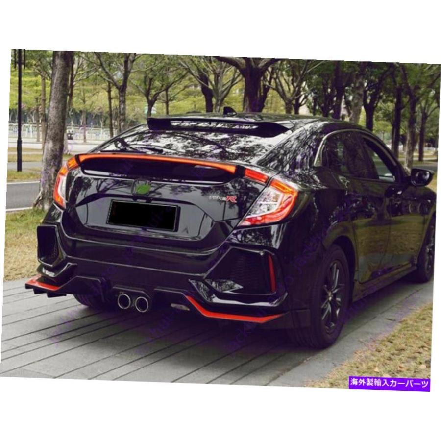 USテールライト 2019-2021ホンダシビックの光沢のある黒の後部ドア