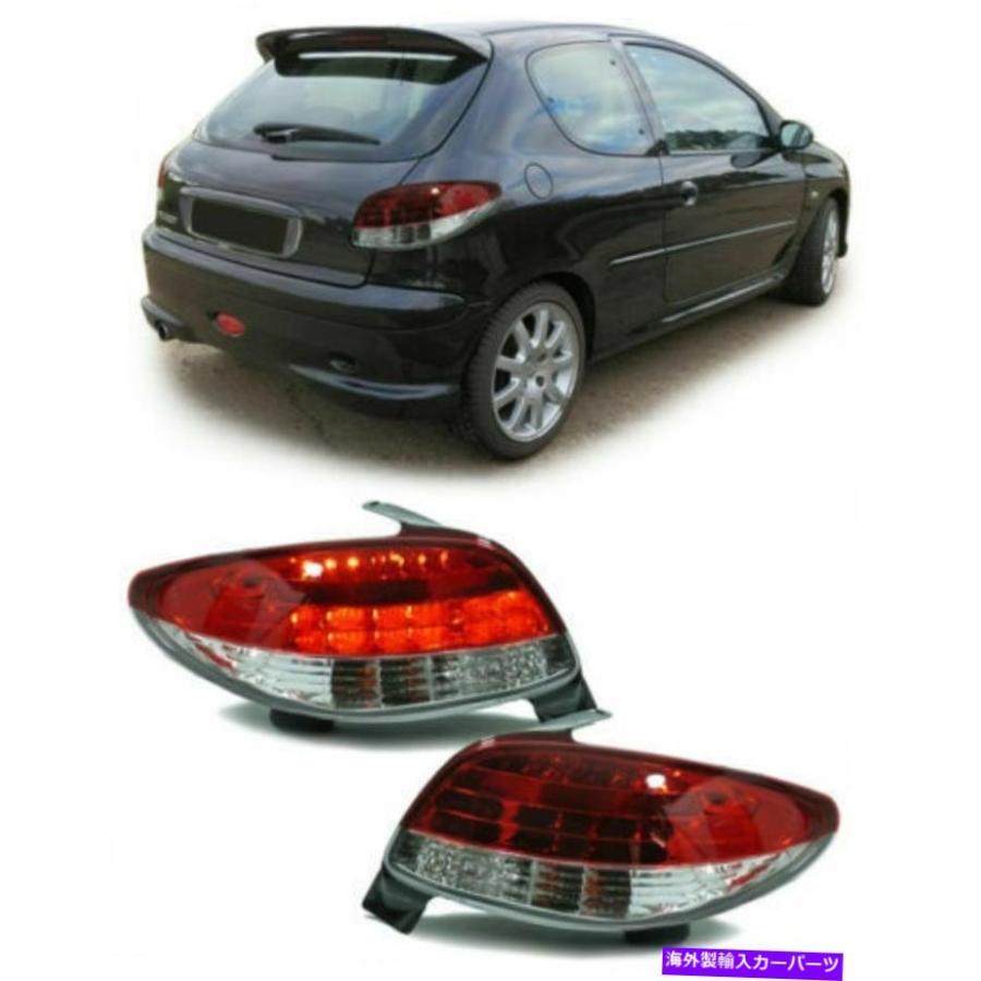 プジョー 206 テールライト左右セット USテールライト Peugeot 206クリアLEDテールライトリアランプ8/998-7