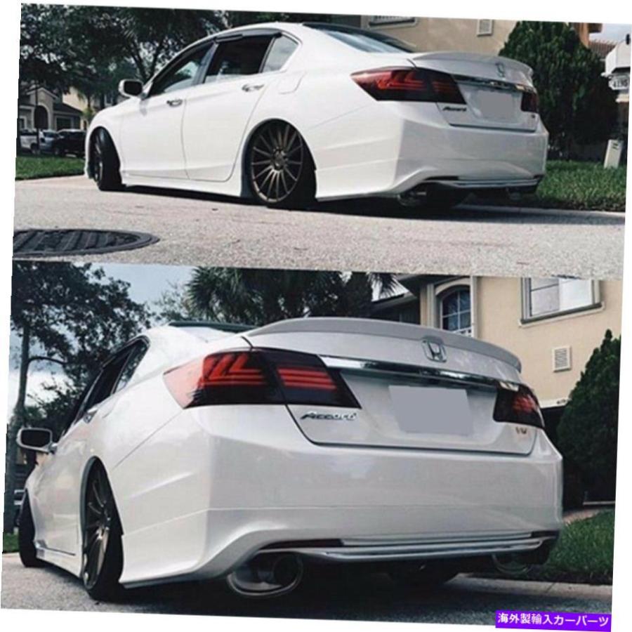 USテールライト セット（2）赤の煙テールライトLEDブレーキは2013-2015ホンダアコード4ドアセダン Set(2) Red Smoke Tail Lights led Brake for 2013-