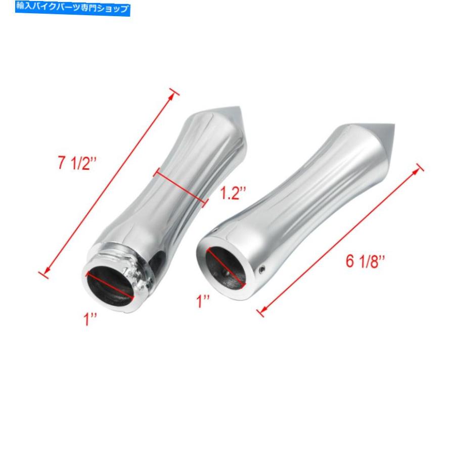 ハンドルグリップ 1 \"クロームハンドグリップオートバイハンドルバースパイクユニバーサルフィットハーレーダイナ 1\"" Chrome Hand Grip Motorcycle Ha"_1