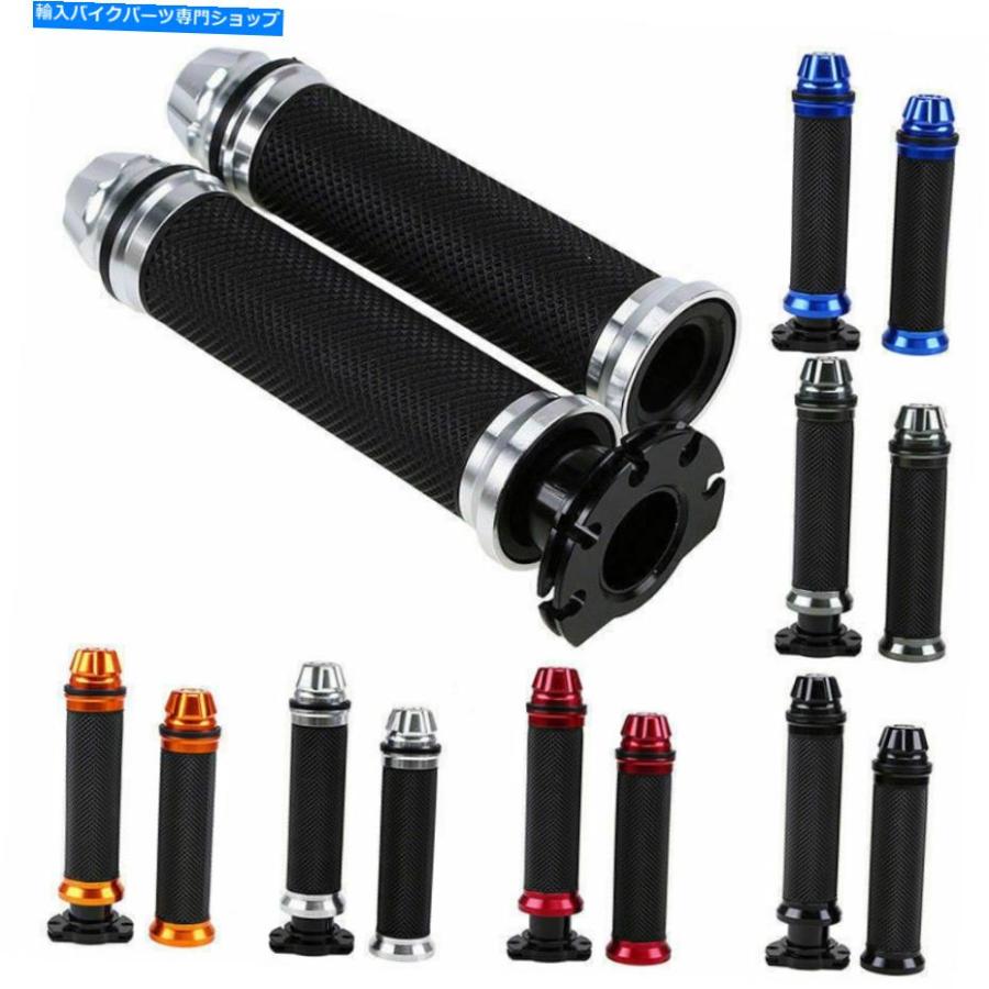 ハンドルグリップ 22mmオートバイハンドルバーATVハンドグリップスロットルCNCツイストチューブユニバーサルPA 22mm Motorcycle Handlebar ATV Hand G_1