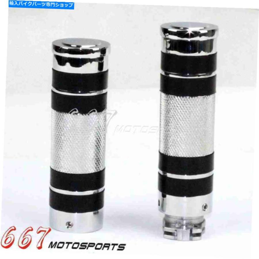 ハンドルグリップ Harley Electra Glide Hot For Harley Electraのハンドグリップのクロムオートバイハンドグリップ Chrome Motorcycle Hand Grips 1_1