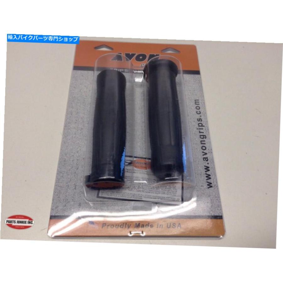 ハンドルグリップ エイボンブラックラバーハンドグリップ1 ''ハーレーソフトダイナXLツーリング97-07 AVON BLACK RUBBER HAND GRIPS 1'' BARS FOR HAR_1
