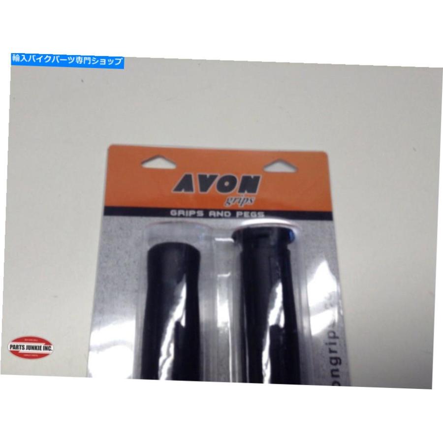 ハンドルグリップ エイボンブラックラバーハンドグリップ1 ''ハーレーソフトダイナXLツーリング97-07 AVON BLACK RUBBER HAND GRIPS 1'' BARS FOR HAR_2