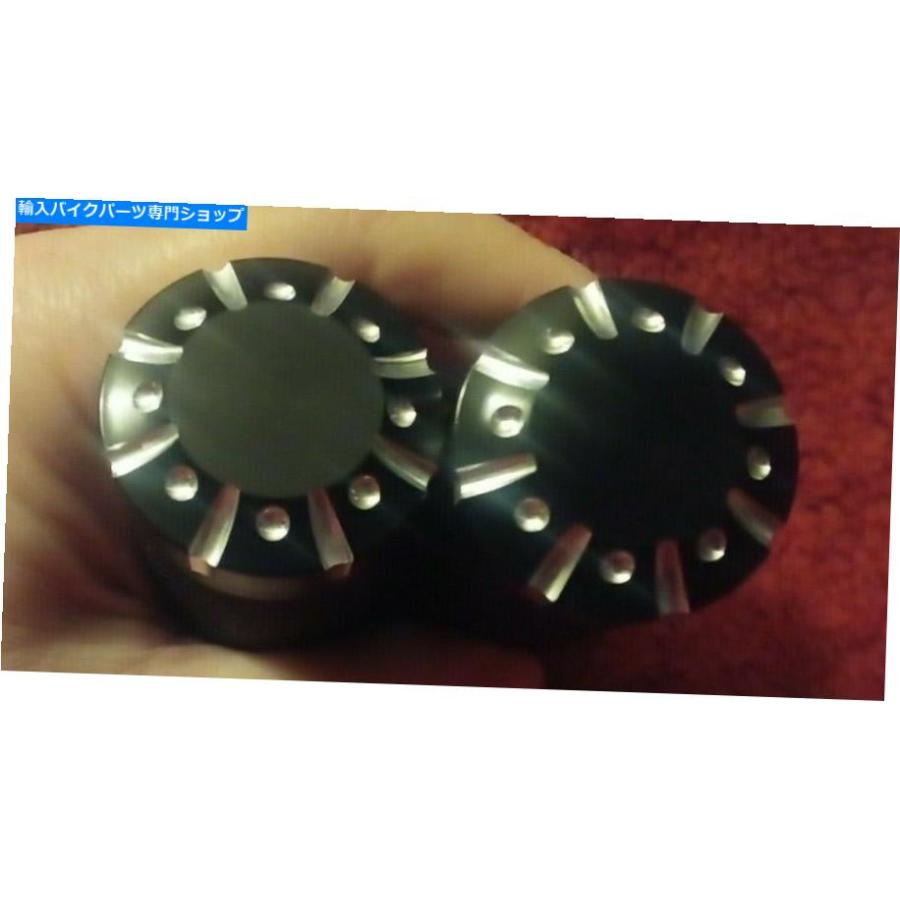 ハンドルグリップ ハーレーダイナソフトツーリングのための1インチブラックCNCハンドルバーハンドグリップ 1 Inch Black CNC Handlebar Hand Grips Fi_1