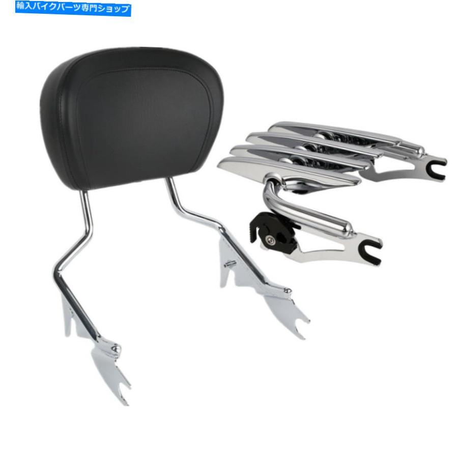 バックレスト 取り外し可能なSissy Barの背もたれのステルス荷物ラックフィットハーレーツーリング09-19 Detachable Sissy Bar Backrest Stealth Lugg_1