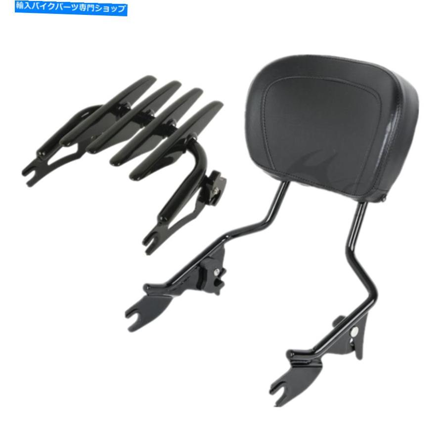 バックレスト 取り外し可能なSissy Barの背もたれのステルス荷物ラックフィットハーレーツーリング09-19 Detachable Sissy Bar Backrest Stealth Lugg_2
