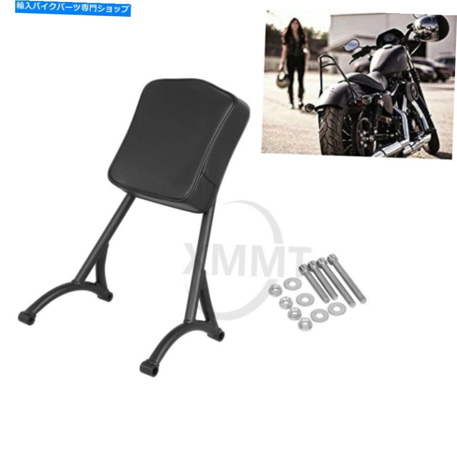 バックレスト Sissy Bar BackrestクッションパッドブラックSportster 1200 Iron 883 XL883N Sissy Bar Backrest Cushion Pad Black For Harley Sports_2