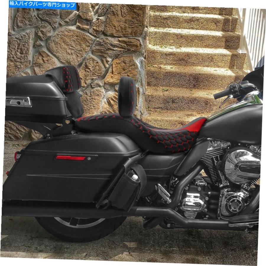 バックレスト 運転席旅客座席のみじめの背もたれフィットのハーレーツーリングストリートグライド14-20 Driver Passenger Seat Chopped Backrest Fitの画像