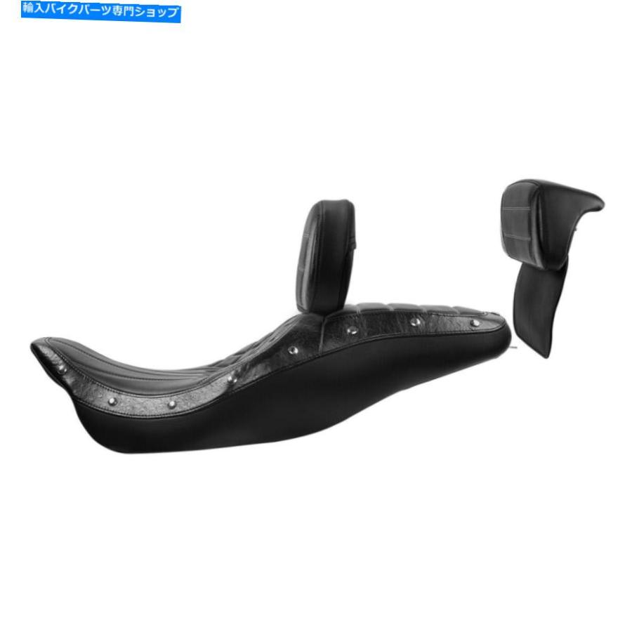 バックレスト ハーレーツーリングロードグライド2014-2021のための運転手及び助手席座席 Driver \u0026 Passenger Seat w/ Backrest Fit For Harley Tourinの画像