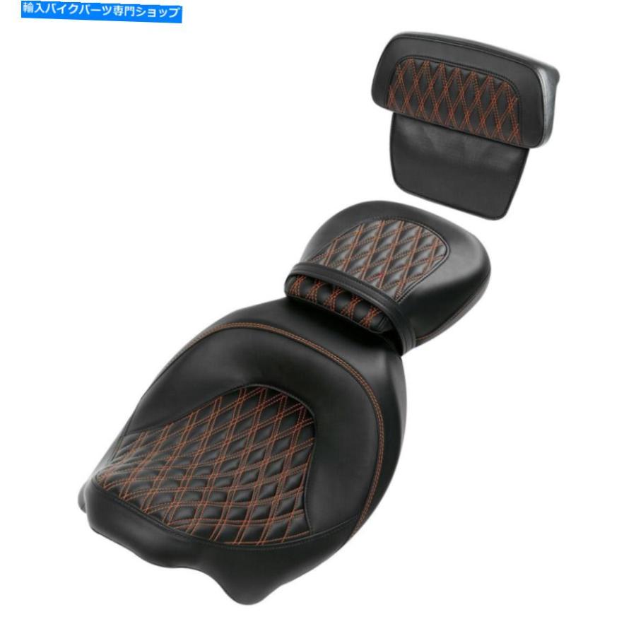 バックレスト ハーレーツーリングロードキング14-21 18 Driver Passenger Seat \u0026 Rear Backrest Fit For Harley Touring Road King 14-21 18の画像