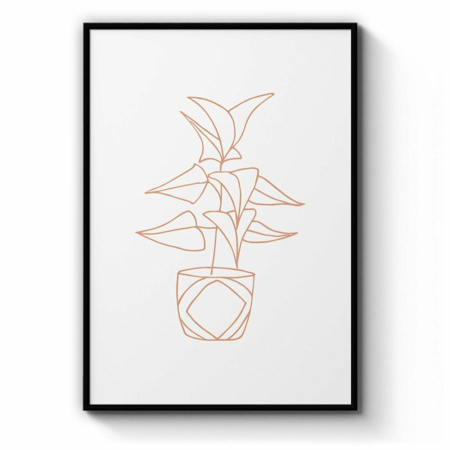 パネルアート Abstract House Plant Minimal Living Room Wall Art #26: Print， Canvas