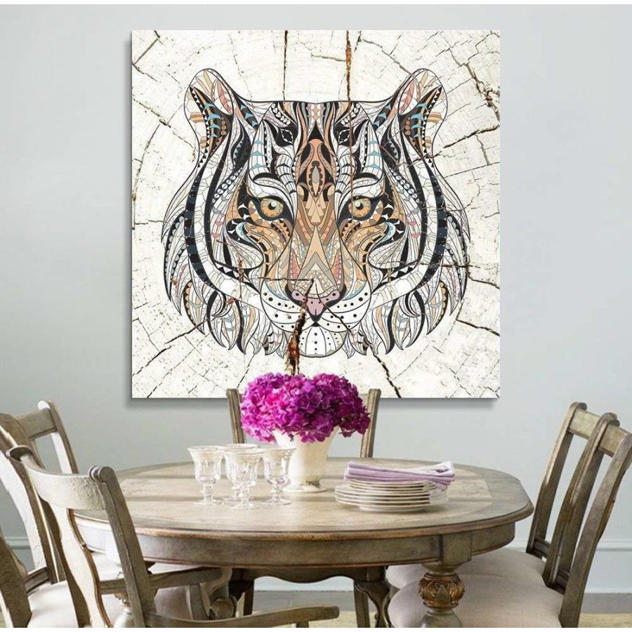 パネルアート Wall 26-Square Tribal Tiger Wood Effect Gallery