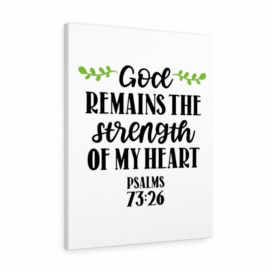 パネルアート Scripture Canvas Strength Of My Heart Psalms 73:26 Christian Wall Ar