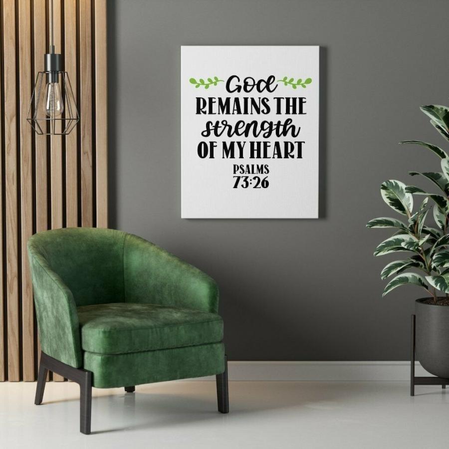 パネルアート Scripture Canvas Strength Of My Heart Psalms 73:26 Christian Wall Arの画像