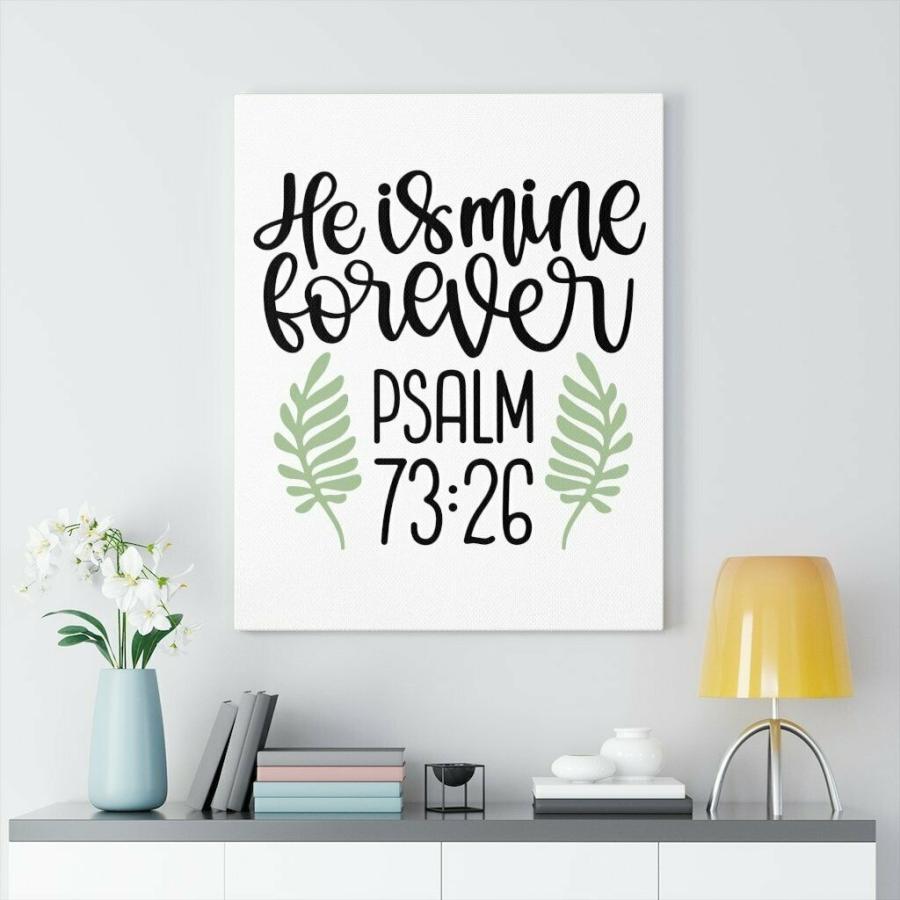 パネルアート Scripture Canvas He Is Mine Forever Psalm 73:26 Christian Wall Art Bの画像