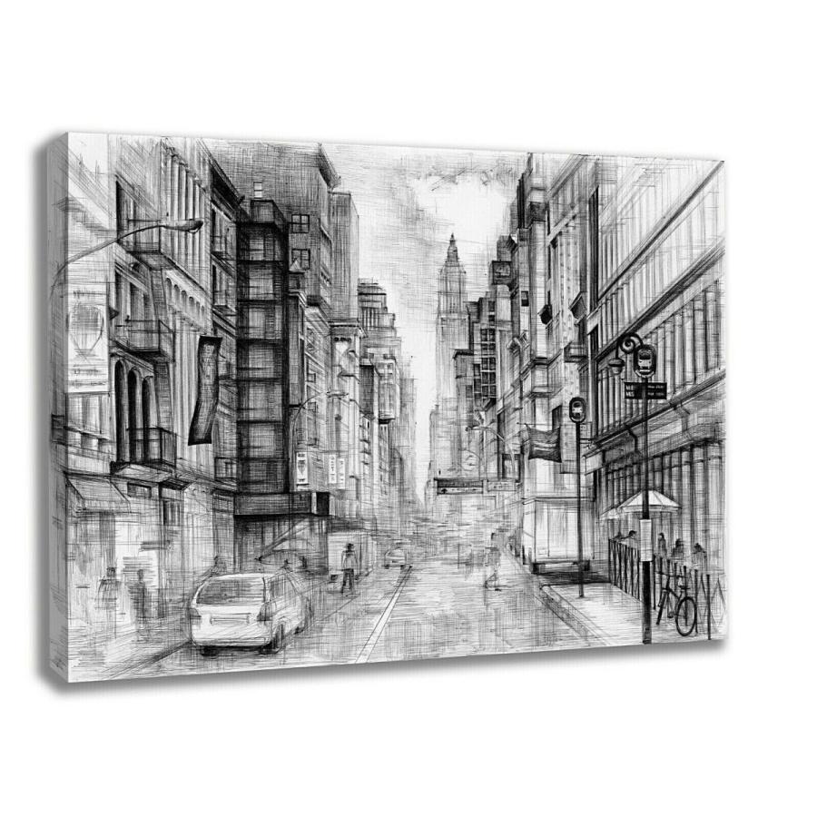 パネルアート Intalence Art ユニーク ニューヨーク ストリート ウォール アート プレミアム NYC スカイライン キャンバス プリント