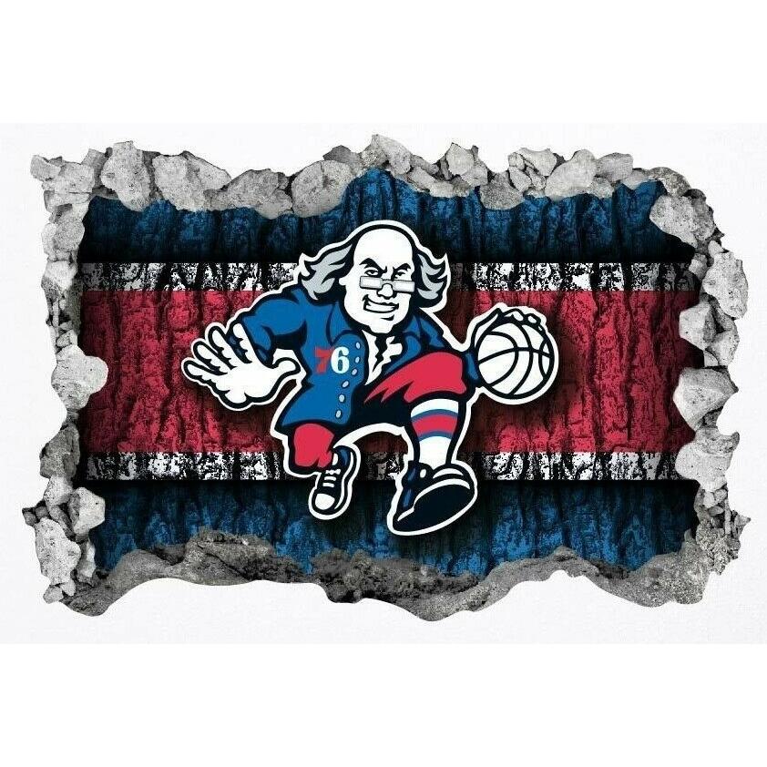 パネルアート フィラデルフィア 76ers ステッカー ウォールデカール NBA デザイン 3D デザイン ホームルーム 装飾 WS49- show