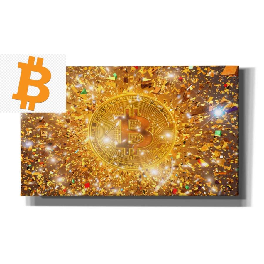 パネルアート Epic Graffiti 'Bitcoin Gilt ' 、 キャンバスウォールアート 、 40 インチx 26 インチ- show