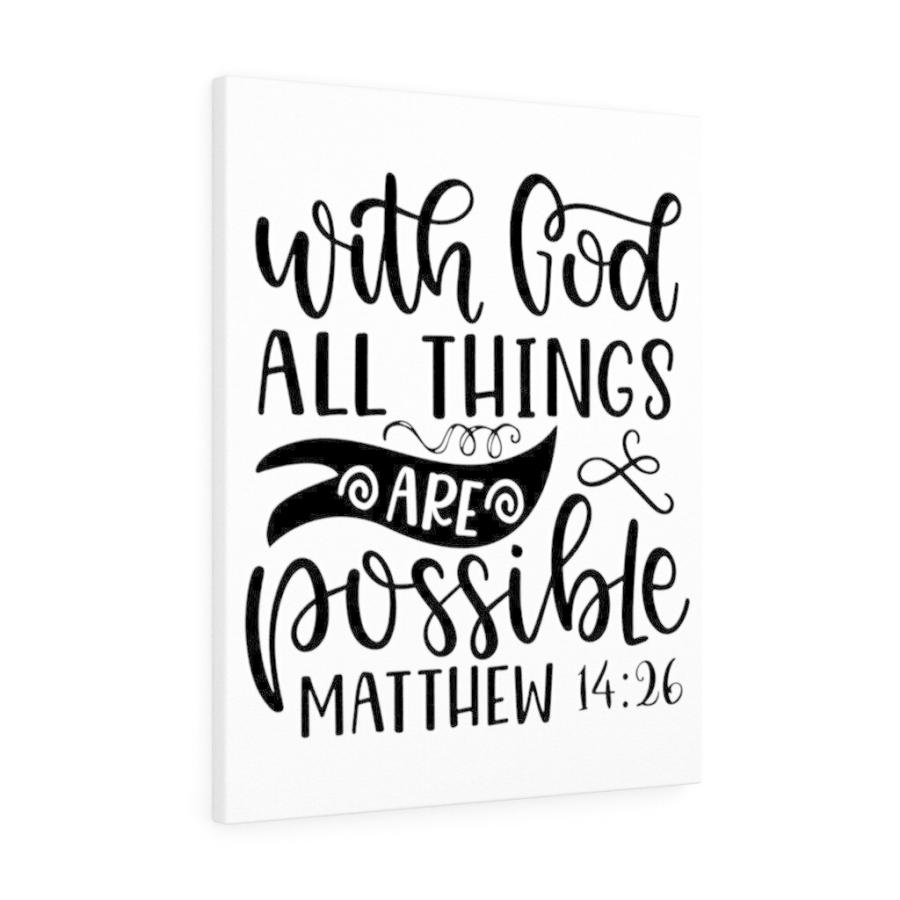 パネルアート Scripture Canvas With God Matthew 14:26 Christian Wall Art Bible Ver