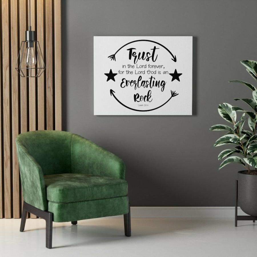 パネルアート Scripture Canvas Everlasting Rock Isaiah 26:4 Christian Wall Art Bibの画像