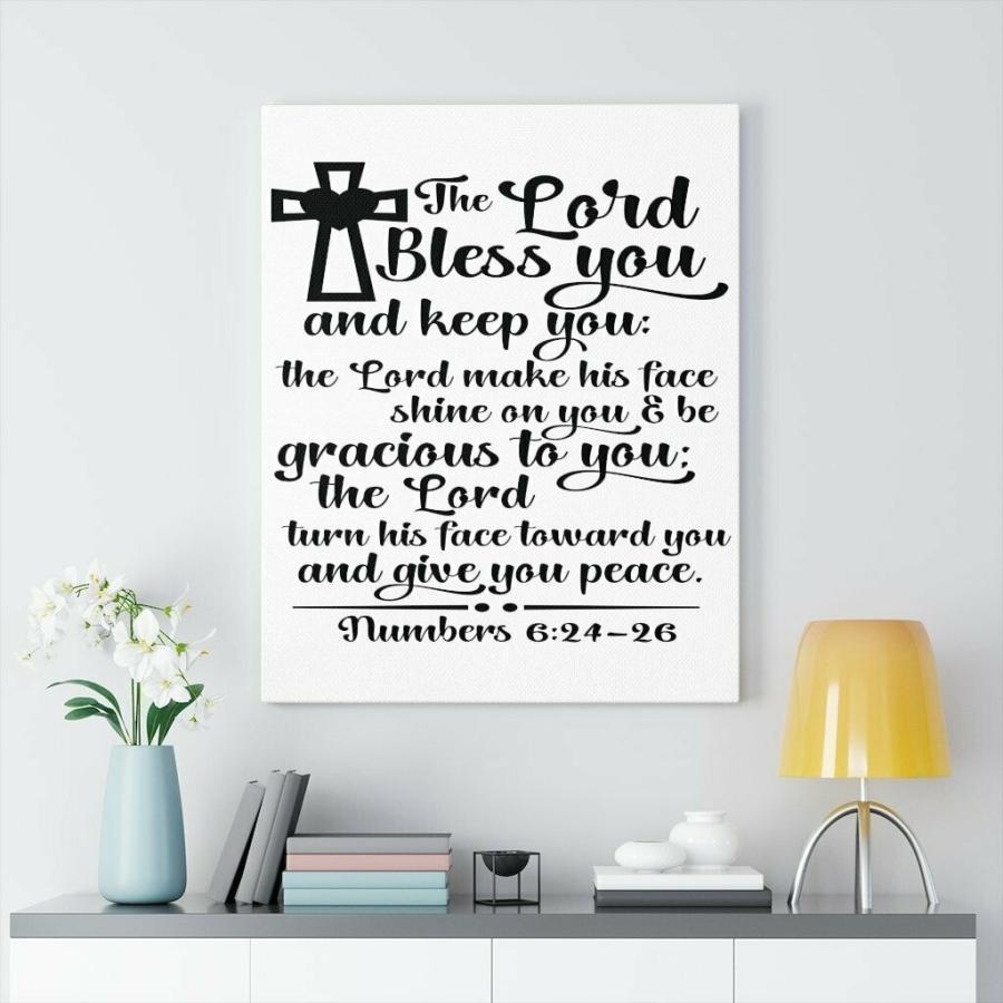 パネルアート Scripture Canvas Lord Bless You Numbers 6:24-26 Christian Wall Art Bの画像