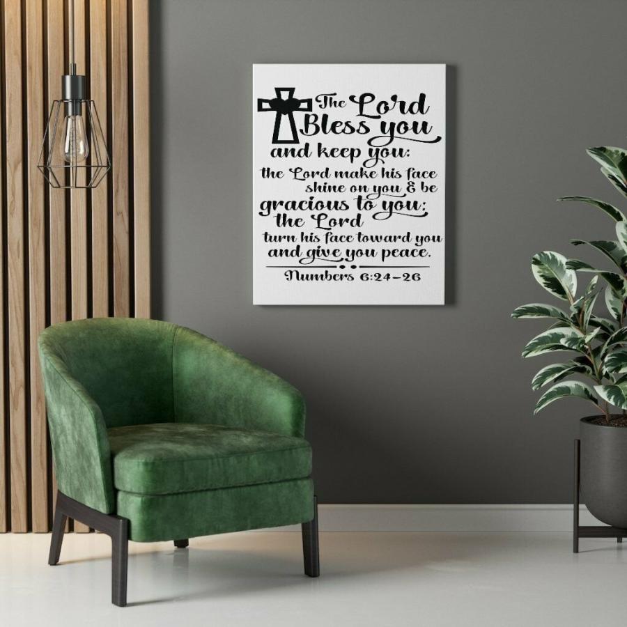 パネルアート Scripture Canvas Lord Bless You Numbers 6:24-26 Christian Wall Art Bの画像