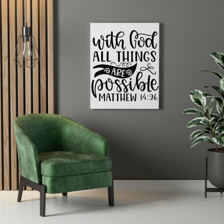 パネルアート Scripture Canvas Things Are Possible Matthew 14:26 Christian Wall Arの画像