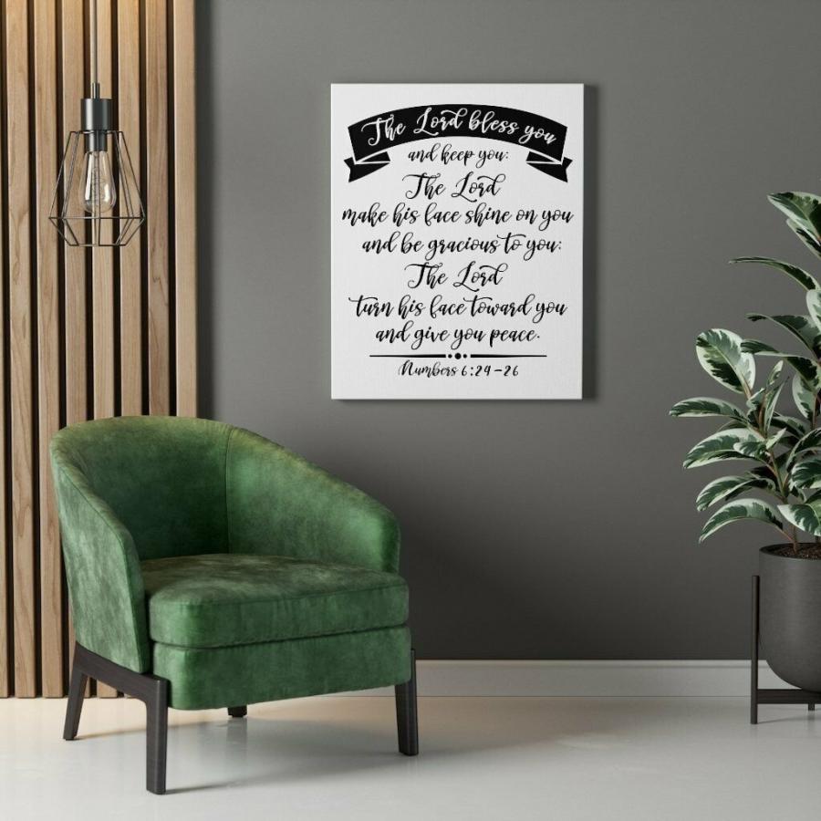 パネルアート Scripture Canvas The Lord Bless You Numbers 6:24 - 26 Christian Wallの画像