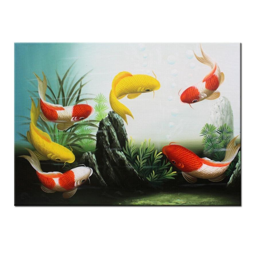 パネルアート Lotus Flower Koi 魚画 壁画絵画 キャンバスホーム