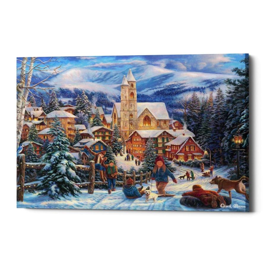 パネルアート Cortesi Home \"Sledding to Town\" by Chuck Pinson, Giclee キャンバス ウォールアー