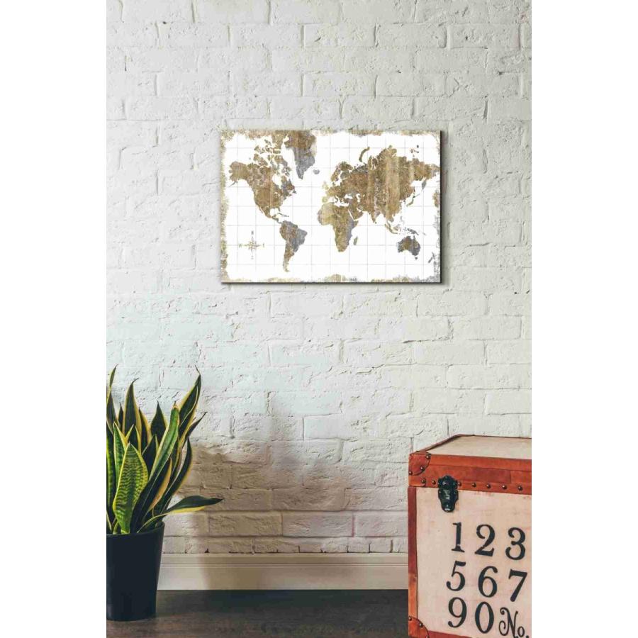 パネルアート Epic Graffiti \"Gilded Map\" Wild Apple Portfolio, Giclee キャンバスウォールアートの画像