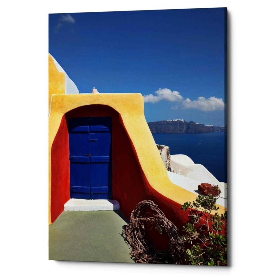 パネルアート Epic Graffiti \"Blue Door,\" ジクリーキャンバス ウォールアート- show original title