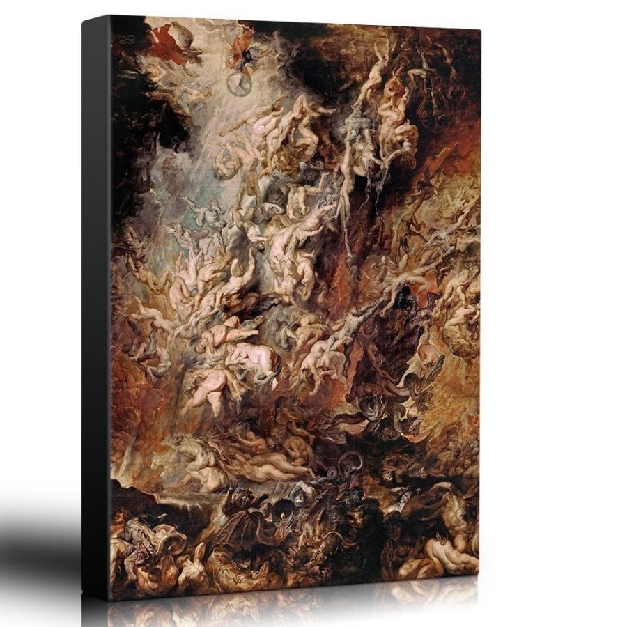 パネルアート 壁 26 - 「 反乱軍の天使の秋 」 の油絵-キャンバスアート - 32x48インチ- show original title