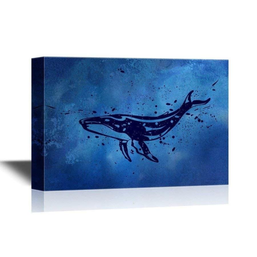 パネルアート Wall 26-Abstract Whale Swimming under Deep Ocean Gallery-CVS - 32x48