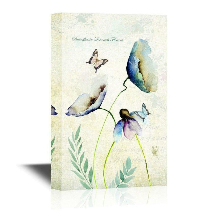 パネルアート 壁 26-Butterflies and Flowers Gallery-キャンバスアートウォール装飾 - 32インチ x 48インチ-
