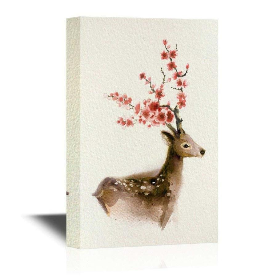 パネルアート Wall 26-Watercolor Style Deer Series Brown Deer Gallery-CVS - 32x48