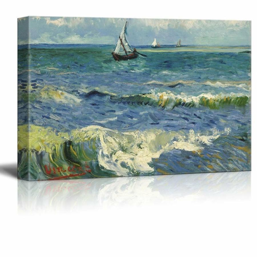 パネルアート Seascape at Saintes Maries by Van Gogh Giclee キャンバスプリント - 32インチ x 48