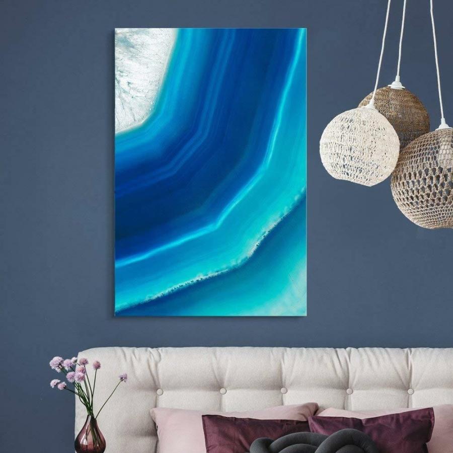 パネルアート Wall 26-Blue Agate Pattern Gallery-キャンバス アート ウォール デコ - 32x48インチ- sho
