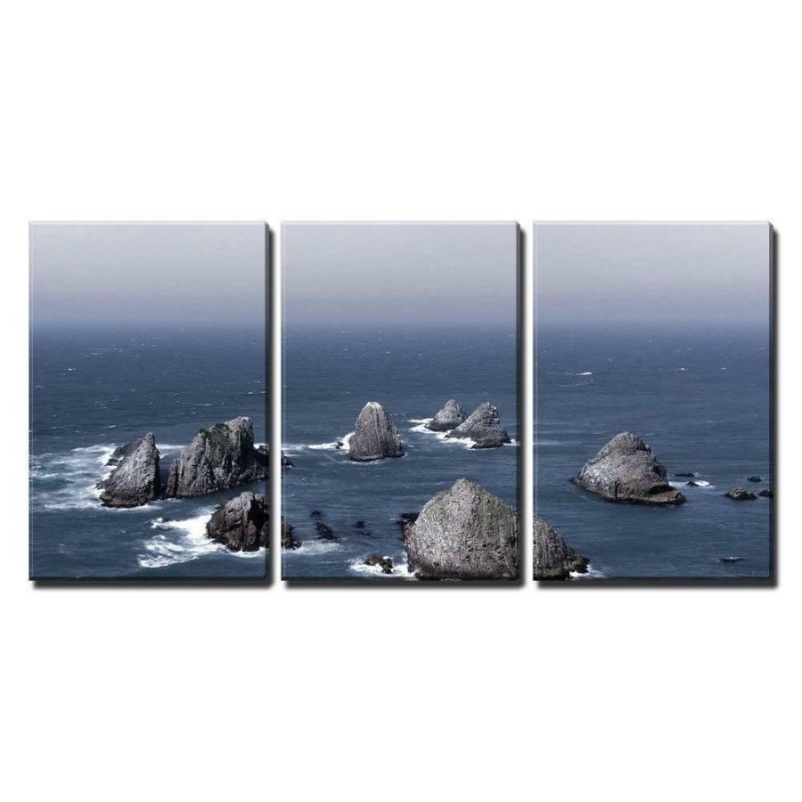 WindEraオンラインストアパネルアート Wall 26-Rocks By The Seashore-キャンバス アート ウォール 装飾 24  インチx 36 インチx ファブリックパネル