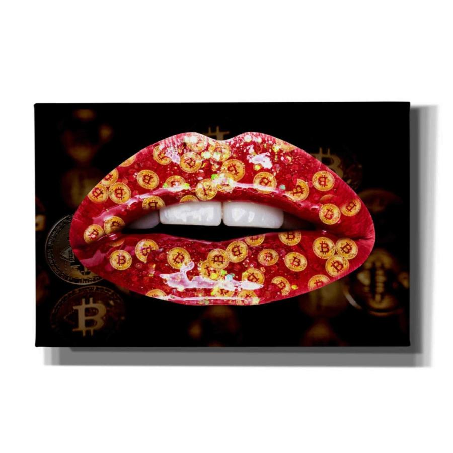 パネルアート Epic Graffiti 'Bitcoin Milkshake Ruby' by Canvas Wall Art 、 40\"x26\""-"