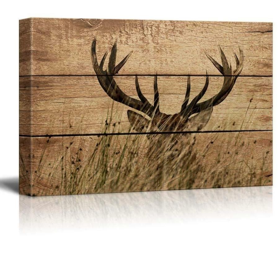 パネルアート Wall 26-Rustic Elk Antler-Canvas Art Wall Decor - 32x48インチ- show ori