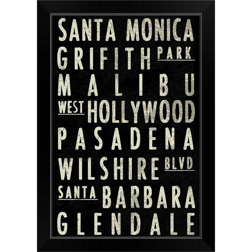 ダイアログボックス工芸 天使の都市 Black Framed Wall Art Print, Los Angeles Home Decor- show origina 家具、インテリア-ファブリックパネル