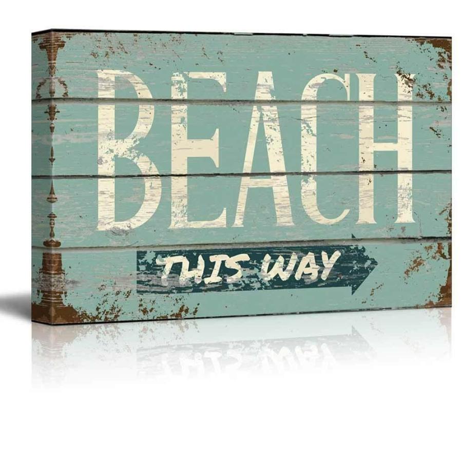 パネルアート Wall 26-Rustic Directional Beach Sign-Canvas Art Home Decor - 32x48イ
