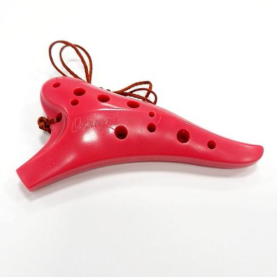 オオサワオカリナ ソプラノC調 iプラスチック 椿色（レッド） 運指表