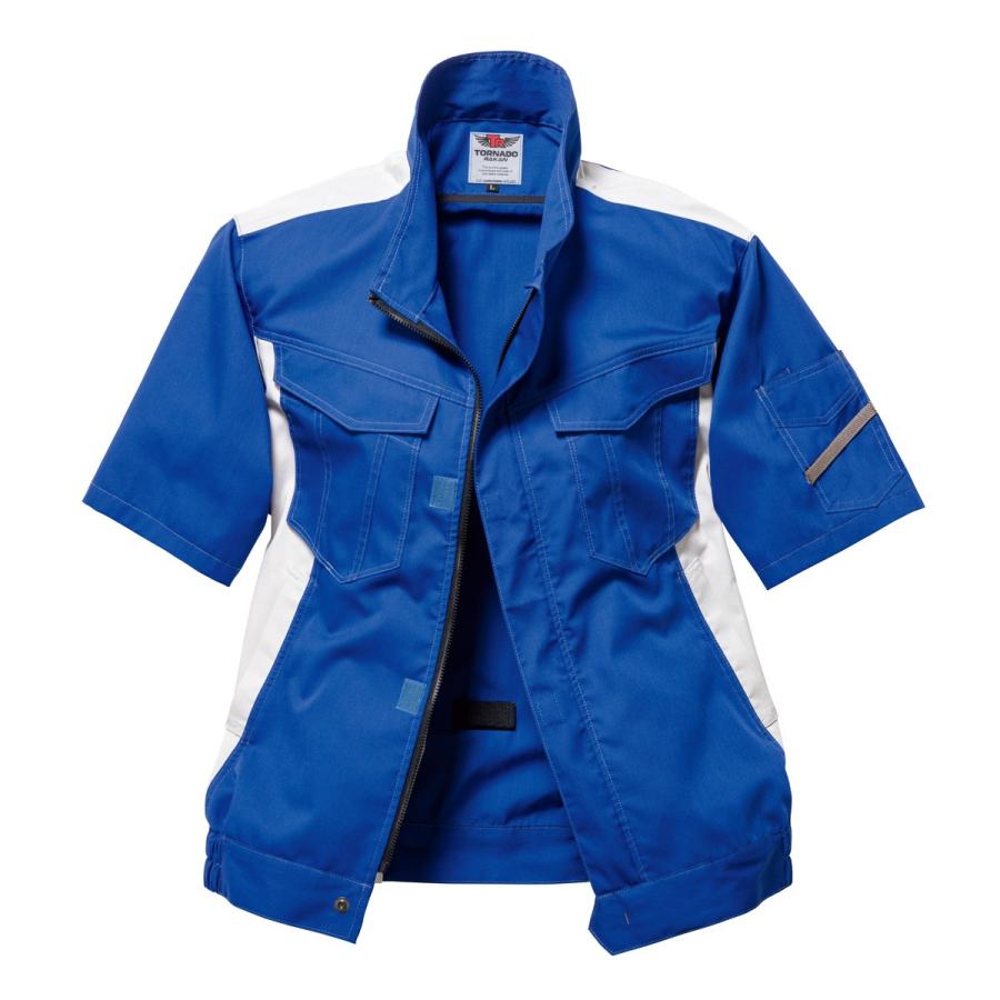 空調作業服 熱中症 熱中症対策 熱射病 服のみ 半袖ブルゾン ツートン ポリ65%綿35% 丈夫 撃涼の通風性 楽らく電池操作 トルネードラカン TR3252【在庫限り】 |  | 01