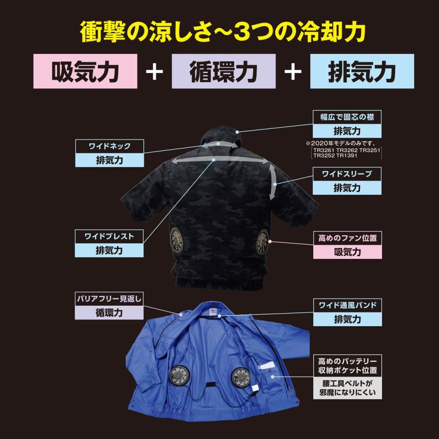 空調作業服 熱中症 熱中症対策 熱射病 服のみ 長袖ブルゾン ポリ65%綿35% 丈夫 撃涼の通風性 楽らく電池操作 トルネードラカン TR3261【在庫限り】 |  | 07