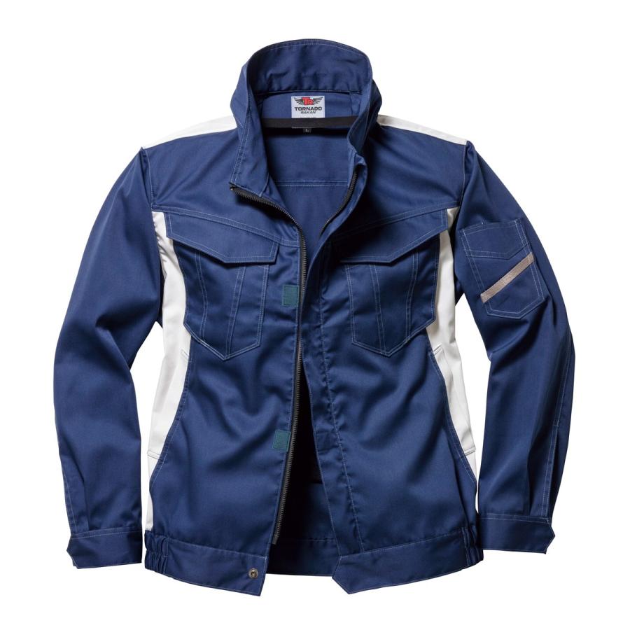 空調作業服 熱中症 熱中症対策 熱射病 服のみ 長袖ブルゾン ツートン ポリ65%綿35% 丈夫 撃涼の通風性 楽らく電池操作 トルネードラカン TR3262【在庫限り】 |  | 02